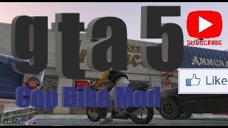 How to Install The Hakuchou Police Bike MOD GTA 5 [upl. by Chretien781]