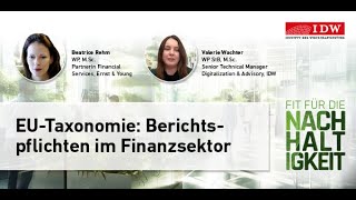 14 EUTaxonomie Berichtspflichten im Finanzsektor [upl. by Hanni]