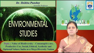 Value of Biodiversity – Consumptive use Productive Use Social Ethical by Dr Shikha Pandey [upl. by Kihtrak70]