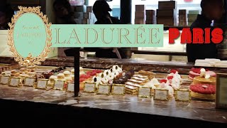 Patisserie Ladurée 🇫🇷 での楽しい時間パリのカフェをご覧ください 🍰 Champs Elysées  a short walk inside 4K [upl. by Airotahs]