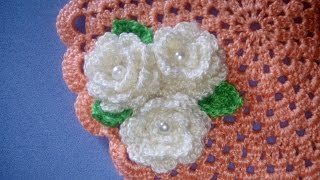 Rosa e Foglia Uncinetto Tutorial 🌺🍀 Rose Leaf Crochet  Rosa Folha Croche [upl. by Divad]