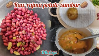 😋🫘🥔పచ్చి రాజ్మా ఆలు సాంబార్raw Rajma potato sambar🥔😋rajmarecipepotatorecipe rajmamasala sambar [upl. by Anabel]