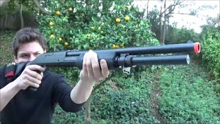 ASG FRANCHI SAS 12 3 BURSTTRISHOT SHOTGUN Airsoft Gun Review [upl. by Eatnod]