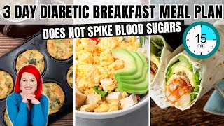 QUICK amp SIMPLE Diabetic Breakfast Ideas  3Day Breakfast Meal Plan For Diabetes In 15 Minutes [upl. by Loats941]