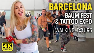 4K Barcelona Spain Baum Fest amp Tattoo Expo Walking Tour • October 2022 [upl. by Rutherford]