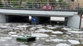 Maxi grandinata sottopassi allagati a Porto SantElpidio [upl. by Nannahs]