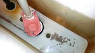 Toilet Tank Flapper Valve Not Closing Properly Leaking Water About To Install Korky Repair Kit [upl. by Ecienal15]