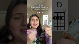 🎶Corazón de Los Auténticos Decadentes🎶 UKELELE FÁCIL shorts flightukulele [upl. by Noble]