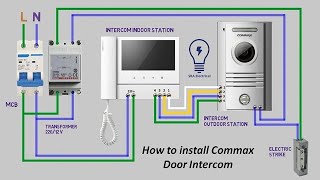 Wiring and connection of the commax video door phone  installation video phone commax [upl. by Earlie903]