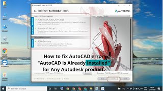 How to fix the Error – AutoCAD is already “installed”  AutoCAD already Installed Problem English [upl. by Timothy]