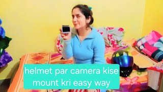 camera 📷 helmet par kise mount kri in easy way  AnshuAlexavlogs [upl. by Dew17]