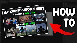 ROBLOX GFX COMMISSION SHEET TUTORIAL 10 FREE TEMPLATES [upl. by Dviad]