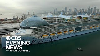 Worlds largest cruise ship Icon of the Seas begins maiden voyage [upl. by Hanschen]