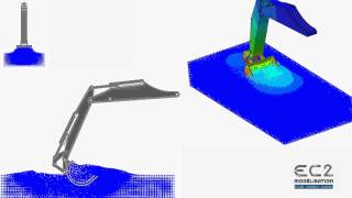 Simulation numérique dune pelleteuse qui se charge de terre Abaqus [upl. by Robillard]