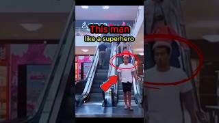 This man has a special trick to stop the escalator short videoshort supranatural panic funny [upl. by Eiramait]