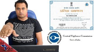 India Against Corruption Integrity Pledge Certificate CENTRAL VIGILANCE COMMISSION [upl. by Mazonson]