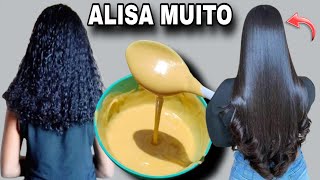 CABELO LISO ESCORRIDO SEM QUÍMICA E SEM CHAPINHA  Alisa Na Hora [upl. by Ahsiak]