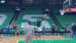 KYRIE IRVINGs USUAL EARLY WARMUP ROUTINE BEFORE TONIGHT GAME 1 OF NBA FINALS VS CELTICS AT TD GARDEN [upl. by Artiek]