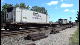 NS 23G Intermodal Domestic stacks and a few TOFCs by Vermilion AC44s ES44AC leads Not the 23G of old [upl. by Frohman17]