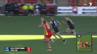 Mitch Robinson flattens Gary Ablett  AFL [upl. by Reisfield]