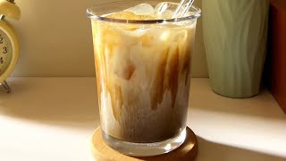 Salted caramel latte iced at home coffee brewedbliss espresso saltedcaramellattee coffeerecipes [upl. by Watt]