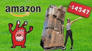 We Bought A MONSTER Amazon Returns Pallet For 600  Unboxing 4500 In MYSTERY Items [upl. by Enwad]