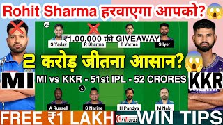 MI vs KKR Dream11 Team MI vs KKR Dream11 MI vs KKR Dream11 Prediction MI KKR Dream11 IPL [upl. by Metzgar]