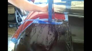 Using Plasti Dip to spray on flames racing stripe and stencils [upl. by Llerdnad855]