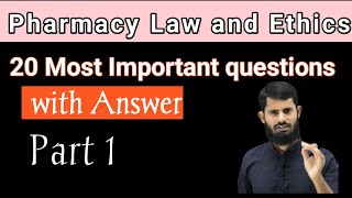 Pharmacy Law and Ethics important questions and answers part 1 [upl. by Chance327]