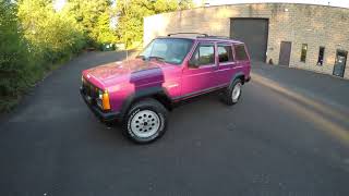 4K Review 1996 Jeep Cherokee Sport XJ 40L 4WD Factory Magenta 58K Virtual TestDrive amp Walkaround [upl. by Franek]