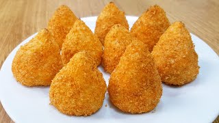 Coxinha SEM FRITURA e SEM FARINHA nenhuma Muito FÁCIL e Recheio Delicioso [upl. by Ynnej996]