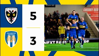 AFC Wimbledon 53 Colchester United 📺  Dons win eightgoal thriller in style  Highlights 🟡🔵 [upl. by Dworman]