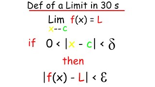 Definition of a limit in 30 seconds [upl. by Clevey]