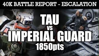 Tau vs Imperial Guard Warhammer 40K Escalation Battle Report MISSION IMPOSSIBLE 7th Edition 1850pts [upl. by Durning]