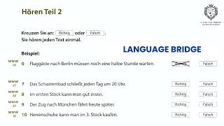 GERMAN Prüfungstraining Model Test4 A1  Hören Teil  Goethe Exam Preparation Languagebridge001 [upl. by Ange]