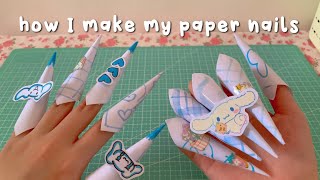 The ✨popular girls✨ nails at school  paper nails DIY tutorial 💅🏻 [upl. by Acisseg]