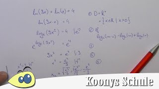 Die 5 Schritte bei Logarithmengleichungen Gleichungen mit Logarithmus lösen Beispiel [upl. by Mal310]