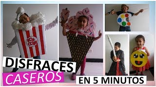 5 DISFRACES PARA HALLOWEEN CASEROS PARA NIñOS  DIYtubers Halloween Challenge [upl. by Arriet610]