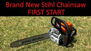 New 2019 Stihl MS 180 Chainsaw  Start For The First Time [upl. by Adlev]