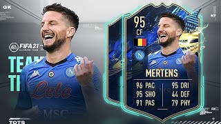 FIFA 21 DRIES MERTENS 95 TOTS PLAYER REVIEW I FIFA 21 ULTIMATE TEAM [upl. by Alard338]