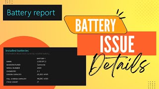 Battey Report  Check Battery Health amp Issues  Battery Cycle Count Using Cmd [upl. by Enaffit]