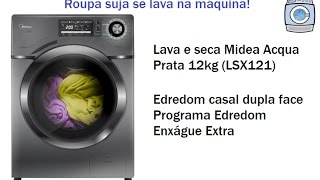 Lava e seca Midea Acqua Prata 12 kg LSX121  Edredom de casal [upl. by Vaclav284]