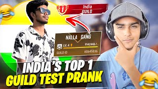 India’s Top 1 Guild Test Prank Nalla Gang 🤯🔥 Funniest Video 😂  Garena Free Fire Max [upl. by Calore]