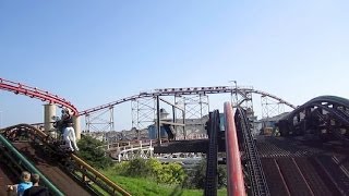 Steeplechase left track onride HD POV Pleasure Beach Blackpool [upl. by Kcirtemed899]