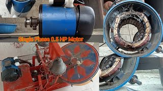 Single phase 05 HP Motor repairing motorrewinding [upl. by Ecyak270]