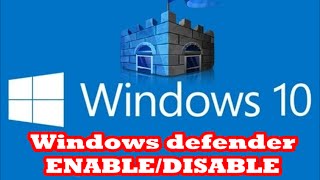 How to DisableEnable WINDOWS DEFENDER in windows 10 [upl. by Perrie251]