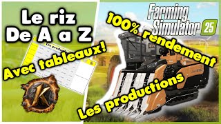 Le RIZ de A à Z Serre 100 rendement tableaux des productions Gagnez plein dargent fs25 [upl. by Jefferey]