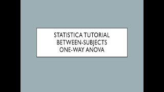 Between Subjects TwoWay ANOVA Using Statistica [upl. by Edie]