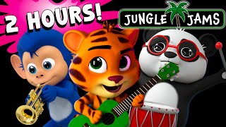 Super Sensory Baby Stimulation  Jungle Jams  2 HOURS High Contrast Upbeat Fun [upl. by Essirahc271]