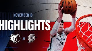 Memphis Grizzlies Highlights vs Portland Trail Blazers [upl. by Eahsan]